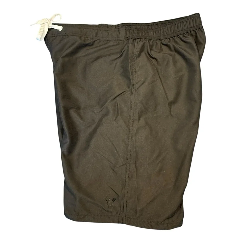 Disney Parks Mickey Mouse Black & White Swim Trunks‎ Mens Size L Elastic Shorts